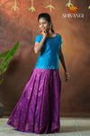 Festive Collection - Magenta Twin Peacock Pattu Pavadai