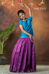Festive Collection - Magenta Twin Peacock Pattu Pavadai
