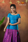 Festive Collection - Magenta Twin Peacock Pattu Pavadai