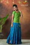 Festive Collection - Peacock Blue Twin Peacock Pattu Pavadai
