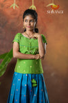 Festive Collection - Peacock Blue Twin Peacock Pattu Pavadai