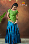 Festive Collection - Peacock Blue Twin Peacock Pattu Pavadai