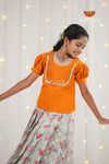 Festive Collection - Green Flower Bouquet Pattu Pavadai