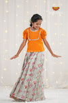 Festive Collection - Green Flower Bouquet Pattu Pavadai