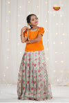 Festive Collection - Green Flower Bouquet Pattu Pavadai