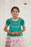 Festive Collection - Pink Flower Bouquet Pattu Pavadai