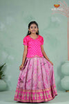 Embroidery Designed Lantana Pattu Pavadai Model in Pink