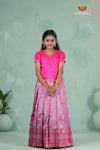 Embroidery Designed Lantana Pattu Pavadai Model in Pink