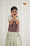 Festive Collection - Green Kukkoo Floral Pattu Pavadai