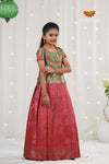 Festive Collection - Red Antique Wave Pattu Pavadai
