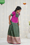 Festive Collection - Dark Green Satin Butta Pattu Pavadai