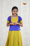 Festive Collection - Parrot Green Satin Butta Pattu Pavadai