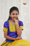 Festive Collection - Parrot Green Satin Butta Pattu Pavadai