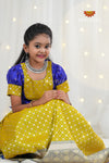 Festive Collection - Parrot Green Satin Butta Pattu Pavadai