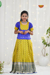 Festive Collection - Parrot Green Satin Butta Pattu Pavadai