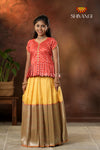 Festive Collection - Yellow Silver Oak Pattu Pavadai For Girls
