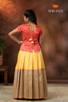 Festive Collection - Yellow Silver Oak Pattu Pavadai For Girls