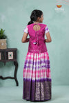 Purple Shibori Fire Alpha Pavadai Set For Kids