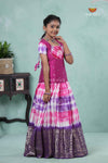 Purple Shibori Fire Alpha Pavadai Set For Kids