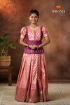 Festive Collection - Peach Twin Leaf Pattu Pavadai