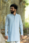 Elegant Sky Blue Sequence Kurta For Boys
