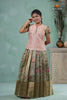 Mayil Green Traditional Floral Printed Pavadai Sattai for Girls