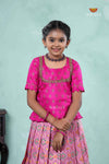 Premium Collection - Pink Silk Spiral Patola Pattu Pavadai