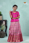 Premium Collection - Pink Silk Spiral Patola Pattu Pavadai