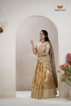 Gold Traditional Cherry Blossom Half Saree | Lehenga For Girls