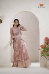 Pink Traditional Cherry Blossom Half Saree | Lehenga For Girls