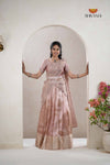Pink Traditional Cherry Blossom Half Saree | Lehenga For Girls