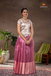 Pink Tissue Tibu Traditional Pattu Pavadai Set