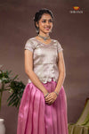 Pink Tissue Tibu Traditional Pattu Pavadai Set