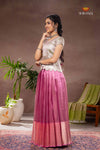 Pink Tissue Tibu Traditional Pattu Pavadai Set