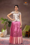 Pink Tissue Tibu Traditional Pattu Pavadai Set