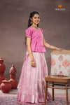 Lavender Silver Bird Traditional Pattu Pavadai Set