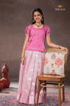 Lavender Silver Bird Traditional Pattu Pavadai Set