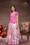 Lavender Silver Bird Traditional Pattu Pavadai Set