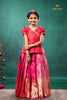 Pink Divine Mango EMB Traditional Pattu Pavadai Set
