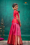 Pink Divine Mango EMB Traditional Pattu Pavadai Set