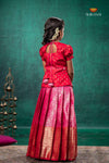 Pink Divine Mango EMB Traditional Pattu Pavadai Set