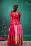 Pink Divine Mango EMB Traditional Pattu Pavadai Set