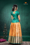 Yellow Divine Mango EMB Traditional Pattu Pavadai Set