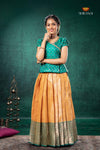 Yellow Divine Mango EMB Traditional Pattu Pavadai Set