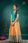 Yellow Divine Mango EMB Traditional Pattu Pavadai Set