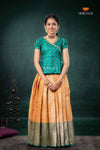 Yellow Divine Mango EMB Traditional Pattu Pavadai Set