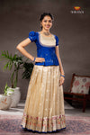 Half White Ilam Thendral Traditional Pattu Pavadai Set