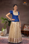 Half White Ilam Thendral Traditional Pattu Pavadai Set