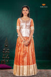 Orange Mayapavai Traditional Pattu Pavadai Set