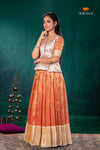 Orange Mayapavai Traditional Pattu Pavadai Set
